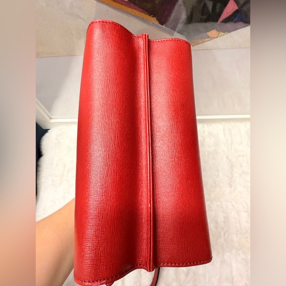 FENDI Demi Jour Red Leather Top Handle Bag - Picture 15 of 16